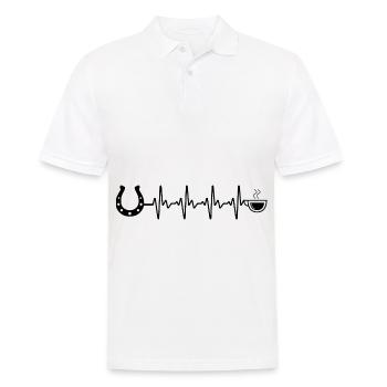 Heartbeat Café et Cheval - - Polo Homme - blanc - Devant - Kai (181cm)