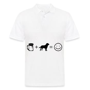 Beer Smile Face and Dog - - Men's Polo Shirt - white - Front - Kai (181cm)