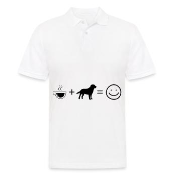 Coffee Smile Face and Dog - - Men's Polo Shirt - white - Front - Kai (181cm)