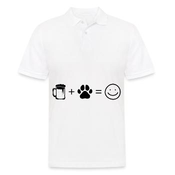 Bier Smile Face und Hund 3 - - Männer Poloshirt - Weiß - Vorne - Kai (181cm)