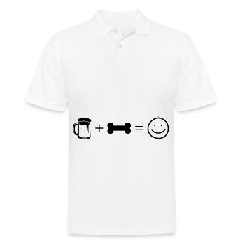 Beer Smile Face and Dog 4 - - Men's Polo Shirt - white - Front - Kai (181cm)