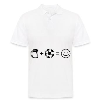 Beer Smile Face et Football - - Polo Homme - blanc - Devant - Kai (181cm)