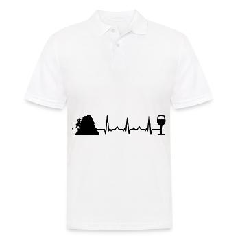 Battements de cœur et escalade - (2) - Polo Homme - blanc - Devant - Kai (181cm)