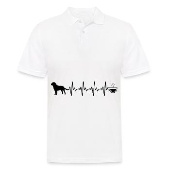 Heartbeat Coffee and Dog - (5) - Men's Polo Shirt - white - Front - Kai (181cm)