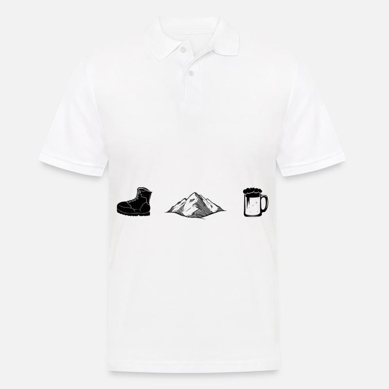Wanders, Berge, Bier - - Männer Poloshirt - Weiß