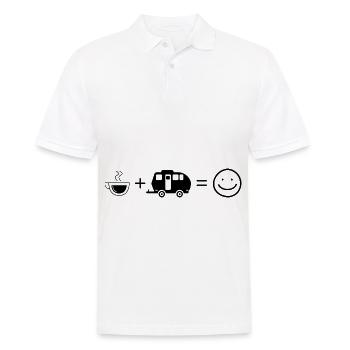 Coffee Smile Face and Camping 2 - - Men's Polo Shirt - white - Front - Kai (181cm)
