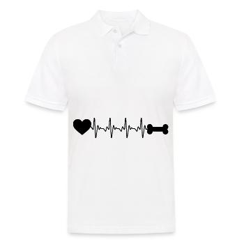 Heartbeat heart and dog - (do) - Men's Polo Shirt - white - Front - Kai (181cm)