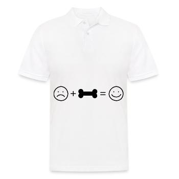 Smile Face and Dog - (do) - Men's Polo Shirt - white - Front - Kai (181cm)