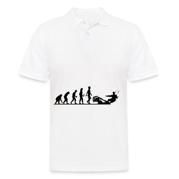Die Evolution zum Kitesurfer - Männer Poloshirt - Weiß - Vorne - Kai (181cm)