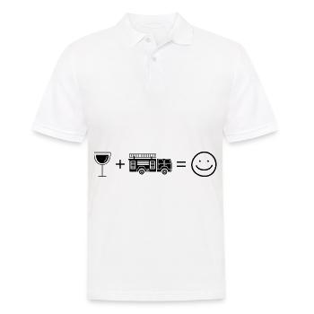 Wine Smile Face and Fire Brigade 1 - - Men's Polo Shirt - white - Front - Kai (181cm)