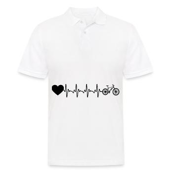 Herzschlagherz und ebike - - Männer Poloshirt - Weiß - Vorne - Kai (181cm)