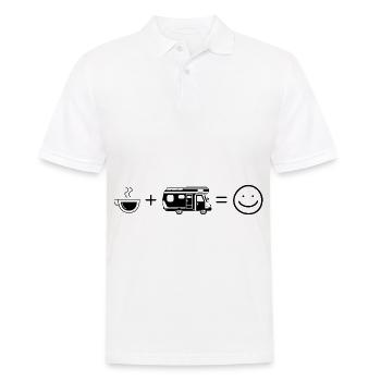 Kaffee Smile Face und Camping - - Männer Poloshirt - Weiß - Vorne - Kai (181cm)