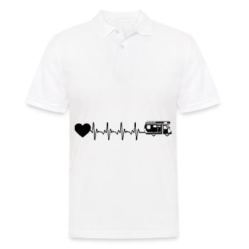 Heartbeat heart and camping - (3) - Men's Polo Shirt - white - Front - Kai (181cm)