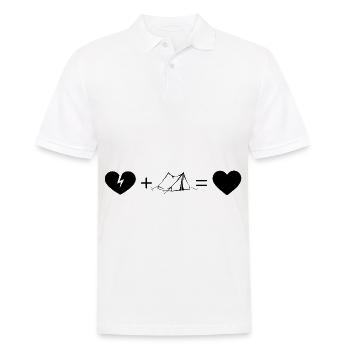 Heart Broken Heart and Camping 1 - - Men's Polo Shirt - white - Front - Kai (181cm)