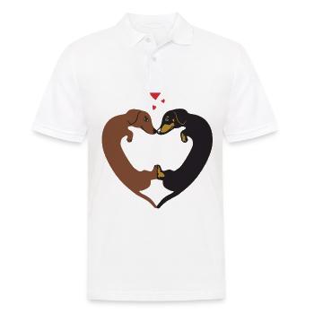 Coeur de teckel - Cadeau de la Saint-Valentin - Polo Homme - blanc - Devant - Kai (181cm)