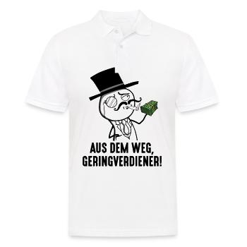 Aus dem Weg Geringverdiener Meme Trader Millionär - Männer Poloshirt - Weiß - Vorne - Kai (181cm)