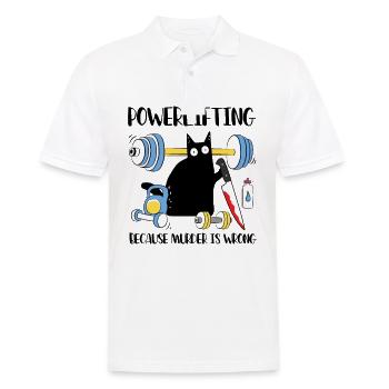 Powerlifting because murder is wrong cat - Men's Polo Shirt - white - Front - Kai (181cm)