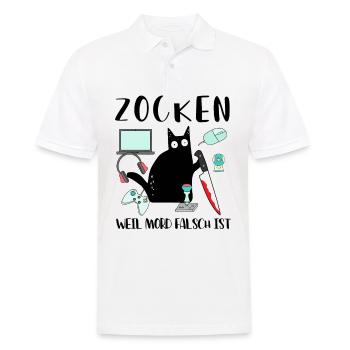 Zocken Weil Mord Falsch Ist Gamer Zocken Gaming - Männer Poloshirt - Weiß - Vorne - Kai (181cm)