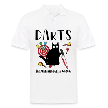 Darts Because Murder Is Wrong Cat Knife - Men's Polo Shirt - white - Front - Kai (181cm)