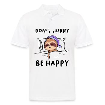Dont Hurry Be Happy Sloth Sleep Shirt Nightgown - Men's Polo Shirt - white - Front - Kai (181cm)