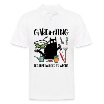 Gardening Because Murder Is Wrong Black Cat - Men's Polo Shirt - white - Front - Kai (181cm)