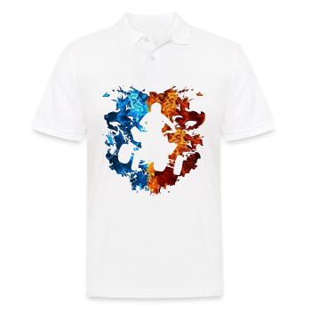 Quad Bike Red Blue Fire Quad Bike Rider - Men's Polo Shirt - white - Front - Kai (181cm)