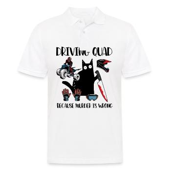 Quad Because Murder Is Wrong Black Cat - Men's Polo Shirt - white - Front - Kai (181cm)