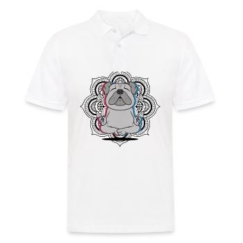 Carlin de Yoga Chiens Mandala Fleur de Lotus Carlin de méditation - Polo Homme - blanc - Devant - Kai (181cm)