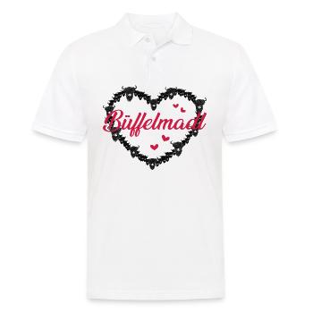 Büffelmadl Buffalo Girl Bison Water Buffalo - Men's Polo Shirt - white - Front - Kai (181cm)