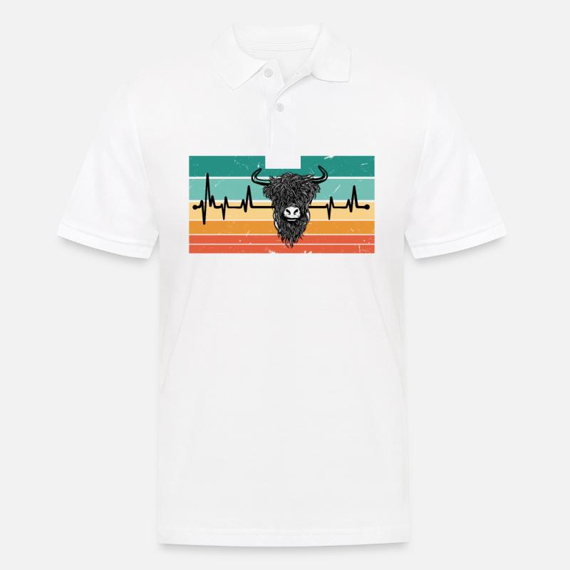 Herzschlag Ochse - Männer Poloshirt - Weiß