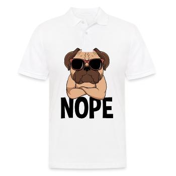 Nope Pug Dog Nö Einfach Nö - Men's Polo Shirt - white - Front - Kai (181cm)