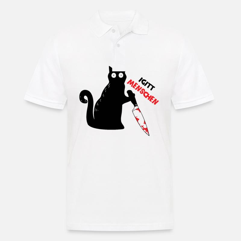 Igitt Menschen Katze Introvertiert - Männer Poloshirt - Weiß