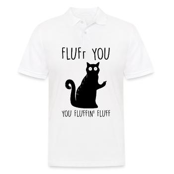 Fluff You Katze - Männer Poloshirt - Weiß - Vorne - Kai (181cm)