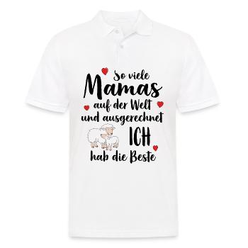 So Viele Mamas Ich Hab Die Beste Beste Mama - Männer Poloshirt - Weiß - Vorne - Kai (181cm)