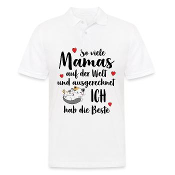 So Viele Mamas Ich Hab Die Beste Beste Mama - Männer Poloshirt - Weiß - Vorne - Kai (181cm)