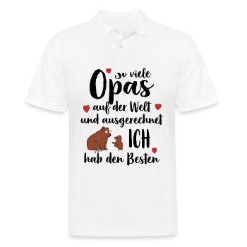 Meilleur grand-père, tant de grands-pères, j’ai le meilleur - Polo Homme - blanc - Devant - Kai (181cm)