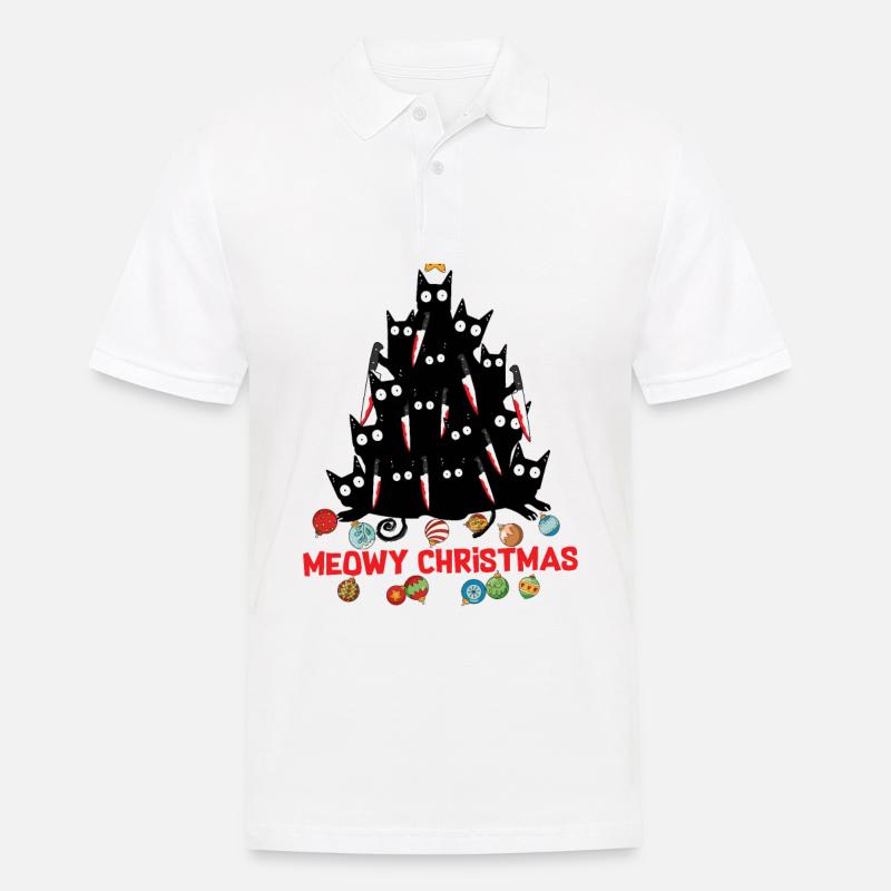 Katzenbaum - Männer Poloshirt - Weiß