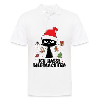 Ich Hasse Weihnachten Weihnachtskatze Weihnachten - Männer Poloshirt - Weiß - Vorne - Kai (181cm)