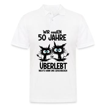 50 Jahre Ehe überlebt Goldende Hochzeit - Männer Poloshirt - Weiß - Vorne - Kai (181cm)