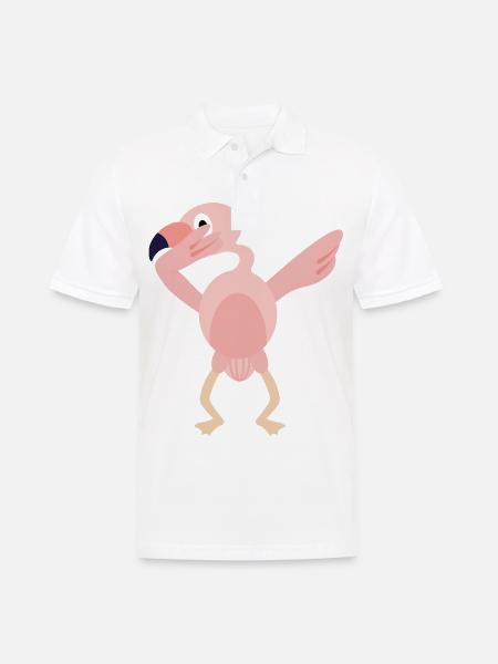 Dabbing flamingo dance timid idea gift - Men's Polo Shirt - white