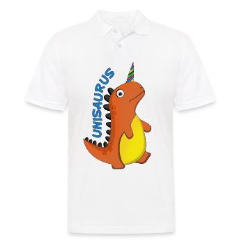 Einhorn Dinosaurier Dino Tierliebe Geschenk - Männer Poloshirt - Weiß - Vorne - Kai (181cm)