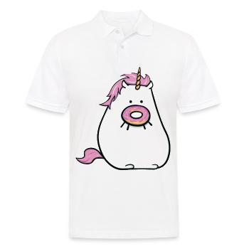 Licorne donut arc-en-ciel nourriture sucrée tendance - Polo Homme - blanc - Devant - Kai (181cm)