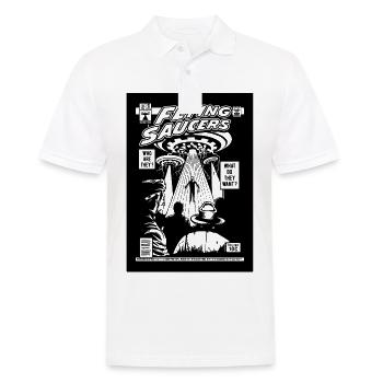 Alien Kidnapping Comic Ufo Flying Saucer - Men's Polo Shirt - white - Front - Kai (181cm)