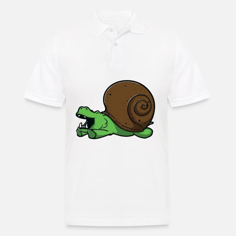 Hippo Nilpferd Flusspferd Schnecke Trend Geschenk - Männer Poloshirt - Weiß
