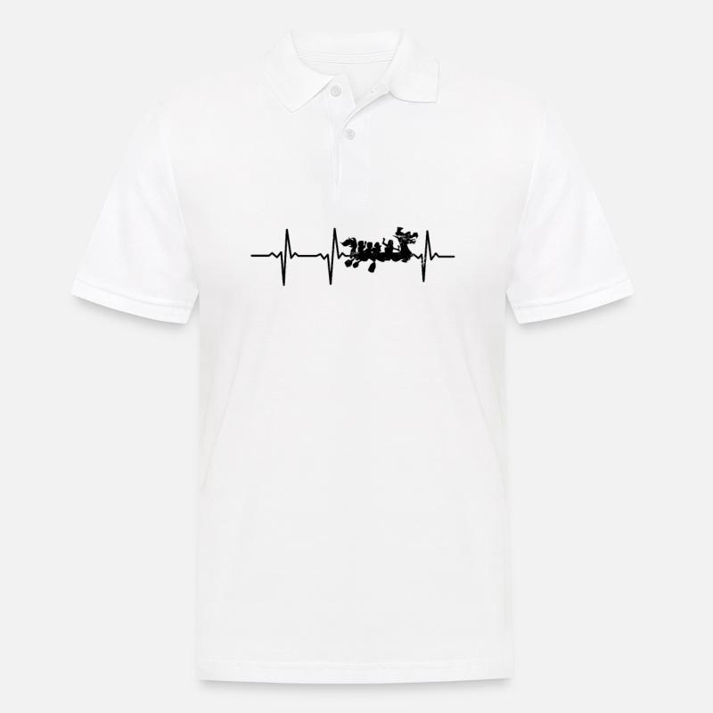 Drachenboot Herzschlag ECG Geschenk - Männer Poloshirt - Weiß