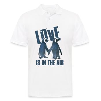 L'amour est dans le cadeau de la Saint-Valentin aux Air Penguins - Polo Homme - blanc - Devant - Kai (181cm)