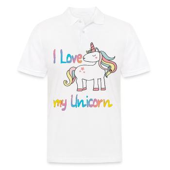 J'aime ma licorne - Polo Homme - blanc - Devant - Kai (181cm)