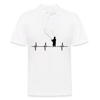 Angeln Fliegenfischen Geschenk Herzfrequenz - Männer Poloshirt - Weiß - Vorne - Kai (181cm)