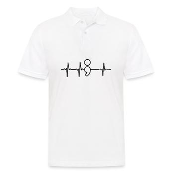 Depression Awareness Heartbeat ECG Gift Gift - Männer Poloshirt - Weiß - Vorne - Kai (181cm)