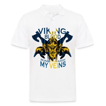 Wikinger Blut Schweden Viking Blood Schwede - Männer Poloshirt - Weiß - Vorne - Kai (181cm)
